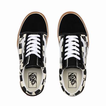 Damske Tenisky Na Platforme Vans Checkerboard Old Skool Stacked Viacfarebný/Biele VA32ZKBJL